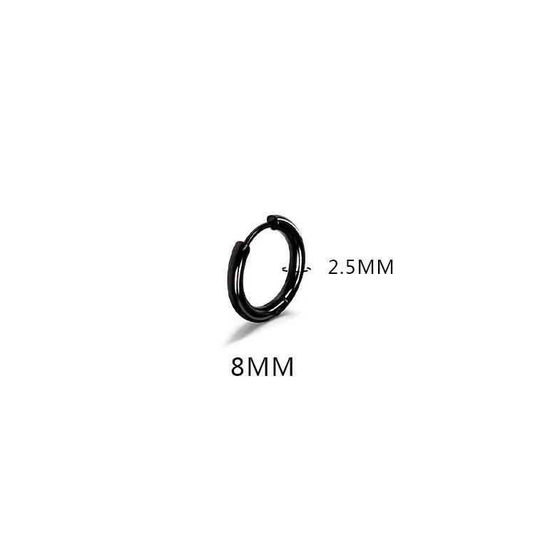 LATS 2024 New Simple Stainless Steel Small Hoop Earrings for Women Men 8mm To 20mm Round Cartilage Ear Piercing Fashion Zircon