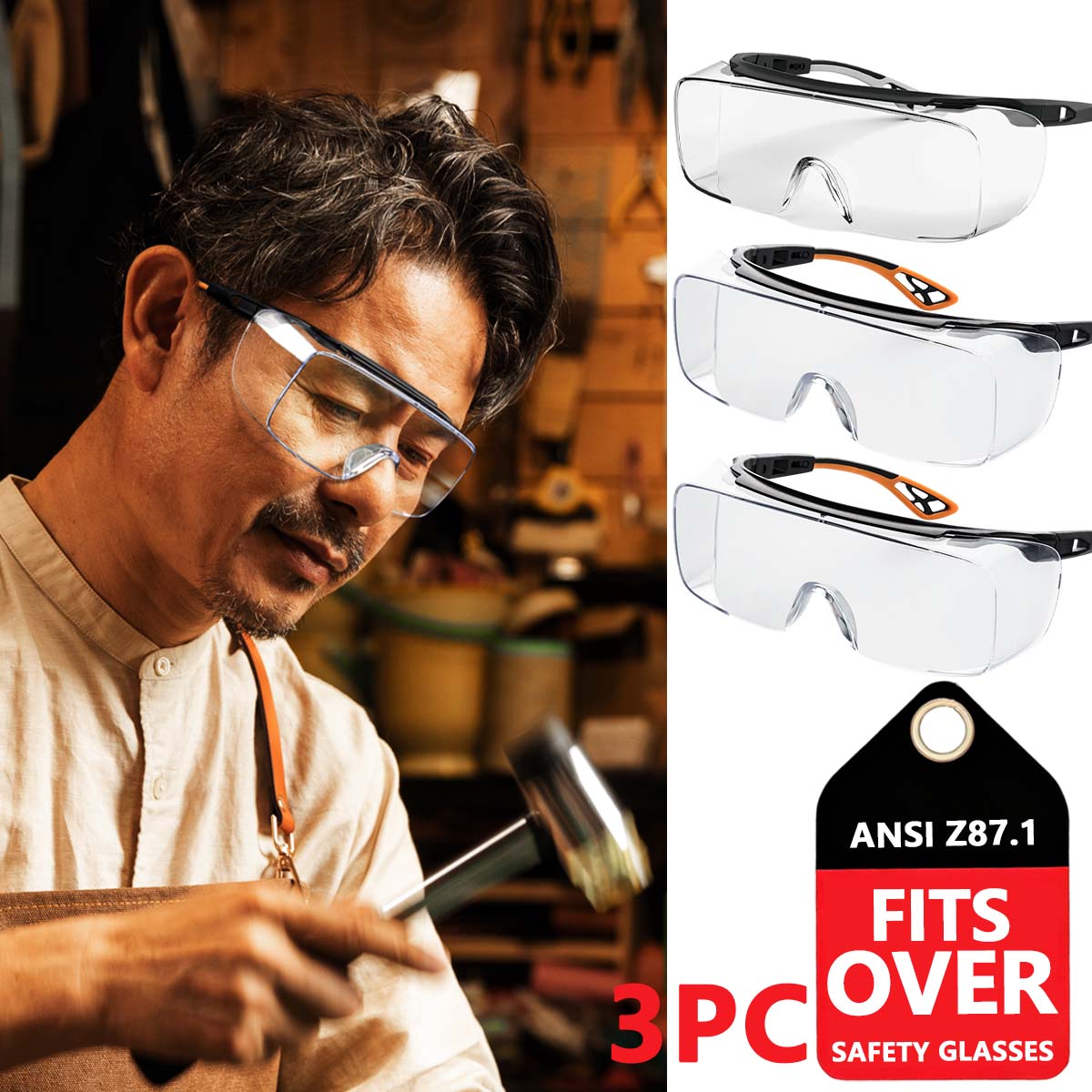 

safety glasses that fit over prescription glasses full eye protection sunglasses for dust anti fog glasses for grinding HM6