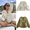 European and American Style Summer Women's New Loose Cotton Embroidered Shirt Tops for Women
