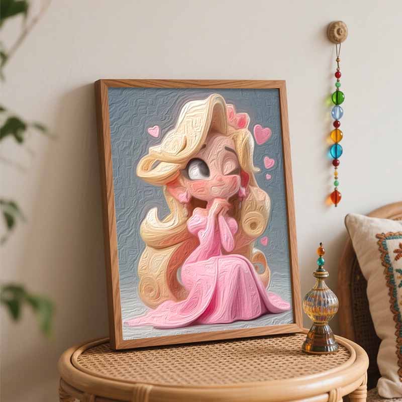 Disney Romantic Princess Oil Paint by Numbers Painting Kit Handmade Diy Home Decor Gifts Wall Art Craft for Living Room Bedroom Decor