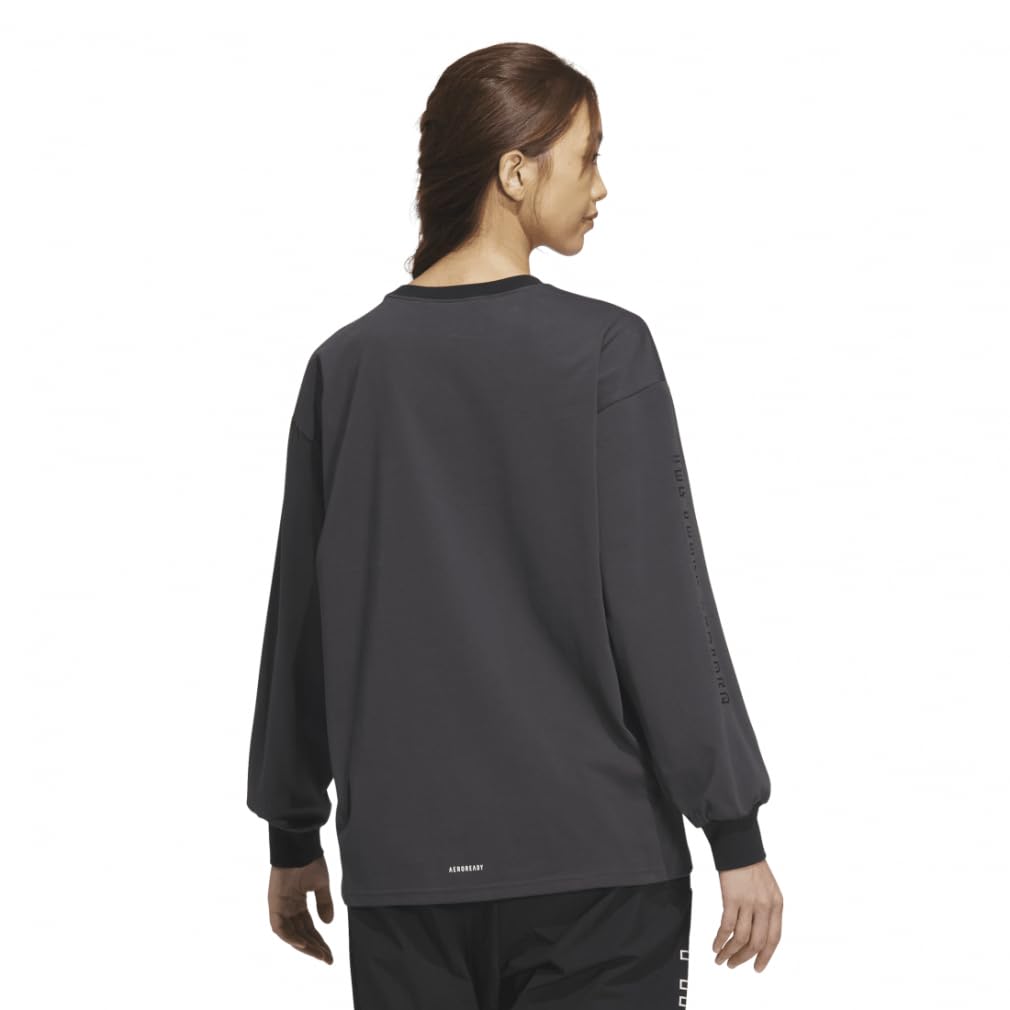 Adidas JSY07 Carbon Long Sleeve with Words Size M Women's T-Shirt (IM8709),