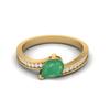 7x5MM Pear Shape Natural  Emerald 925 Sterling Silver Gold Vemreil Solitaire Women Wedding Ring
