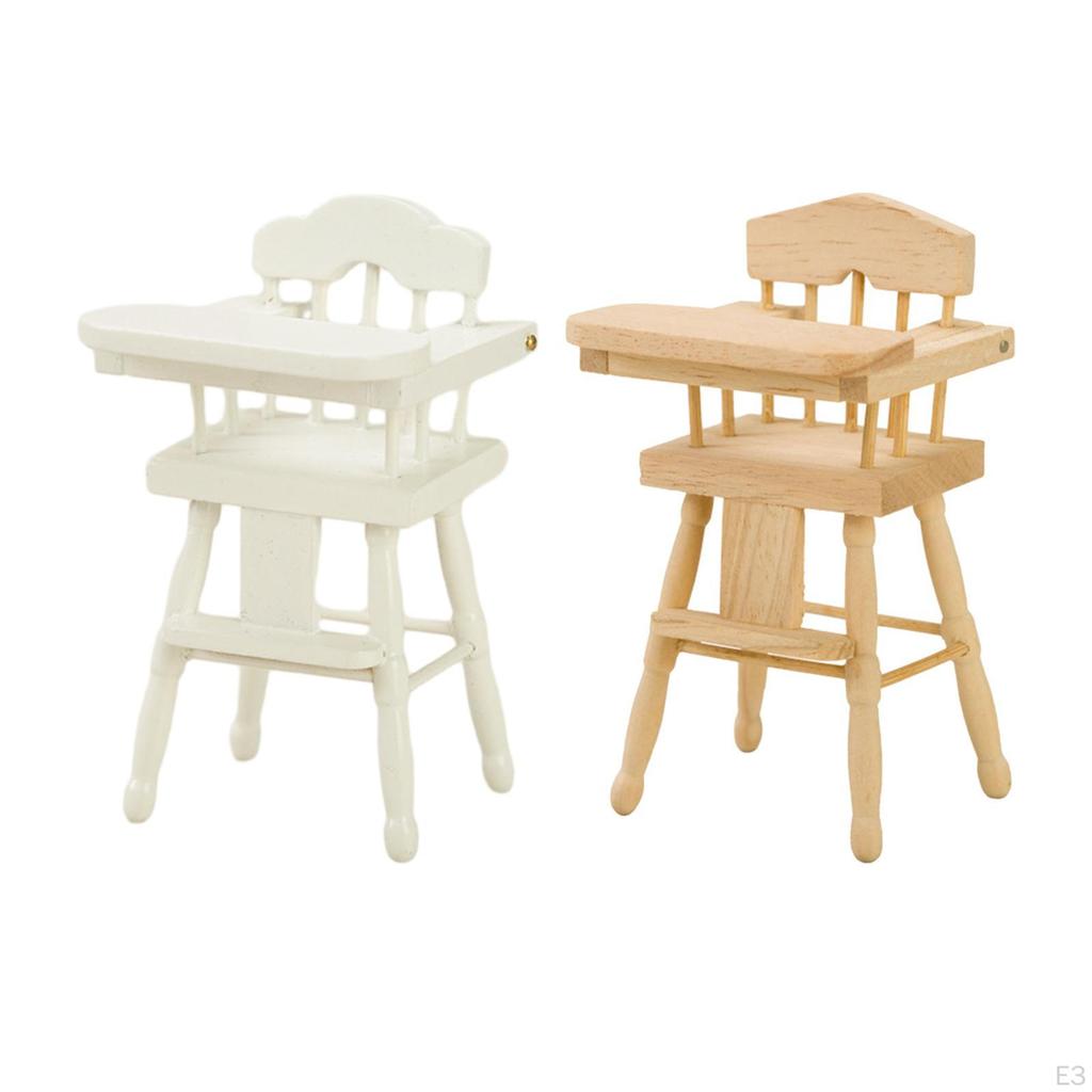1/12 Dollhouse High Chairs Miniature Highchair Micro Landscape Small Doll Chair Model for