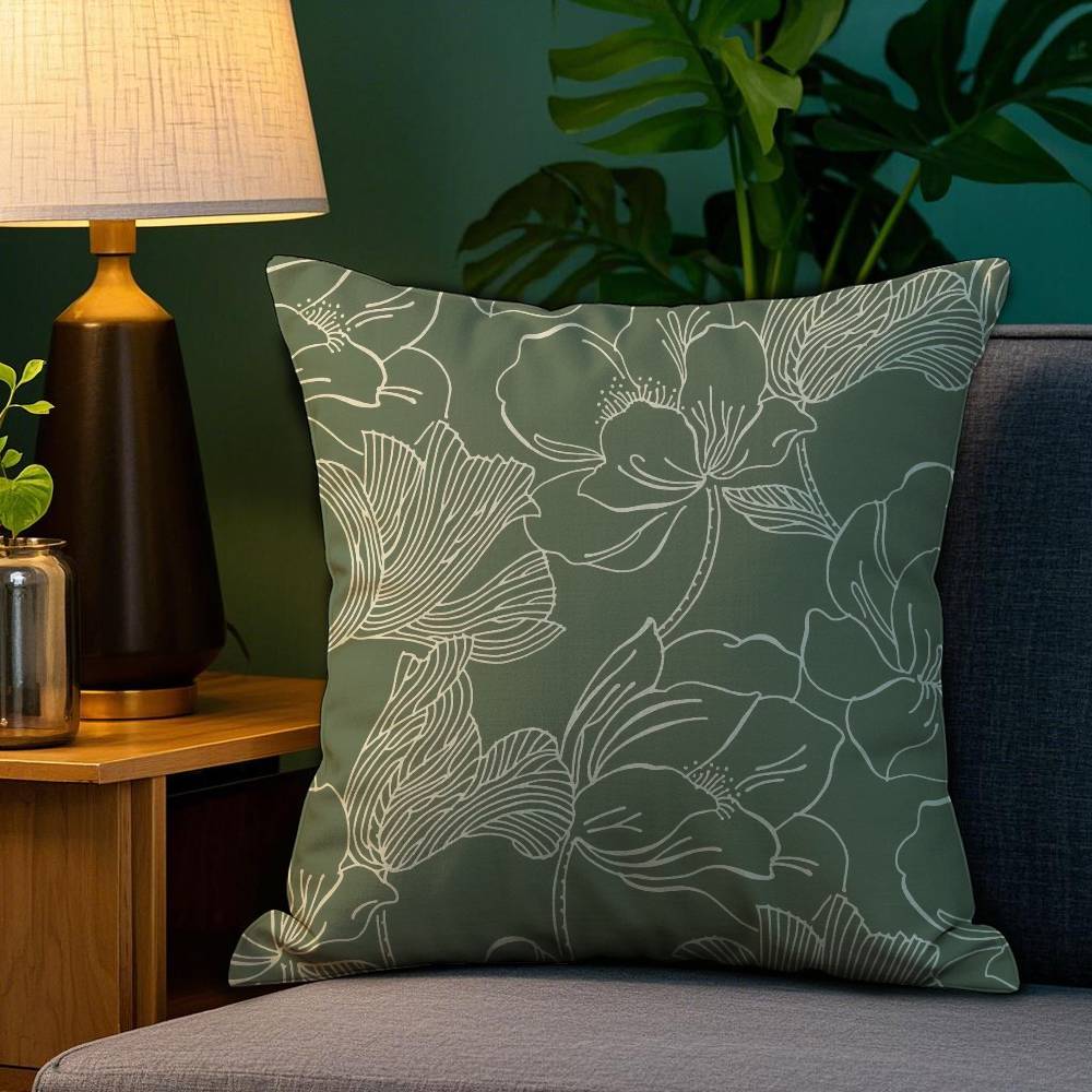 Printing Style Pillow Case Anti-dustmite Pillowcase Invisible Zipper Silky Short Plush Sofa Cushion Cover