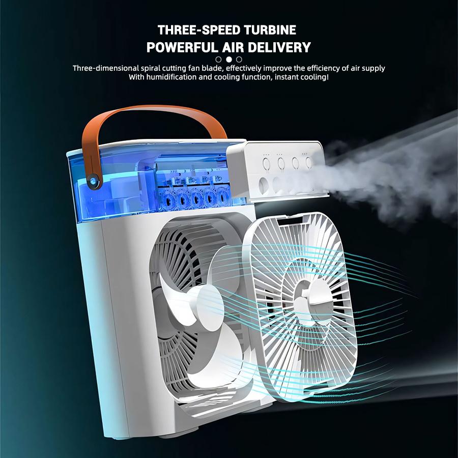 Portable Humidifier Fan AIr Conditioner Household Small Air Cooler Hydrocooling Portable Air Adjustment For Office 3 Speed Fan