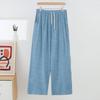 Women's Cotton Rayon Wide Leg Pants With Pockets Straight Leg Loose Plus Size Flattering Spring Summer Casual Outdoor Trousers