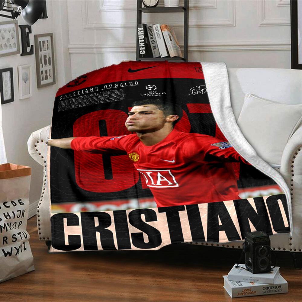 Ronaldo's Golden Legacy Blanket Warmthful Decor Great for Chair Sofa Office Four Seasons Universal Digital Print Best Holiday Gift for Friends Family