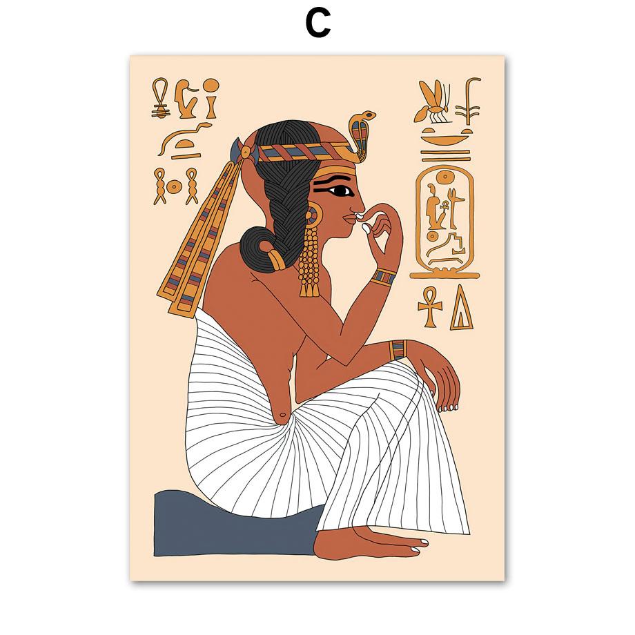 

Древний египетский плакат на скандинавскую тему Бог Тот Атум Сешат гробница фараона настенная живопись с принтом холст живопись Декор фотографии для гостиной A4 21X30cm No Framed