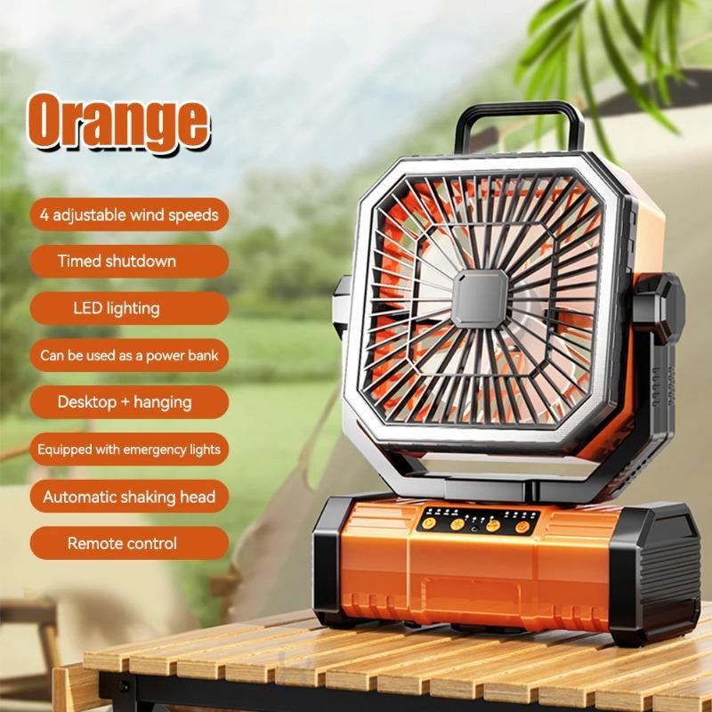 Camping Ceiling Fan 20000Mah Rechargeable Camping Circulator with Light and Remote Control Cool Air Circulation Camping Fan