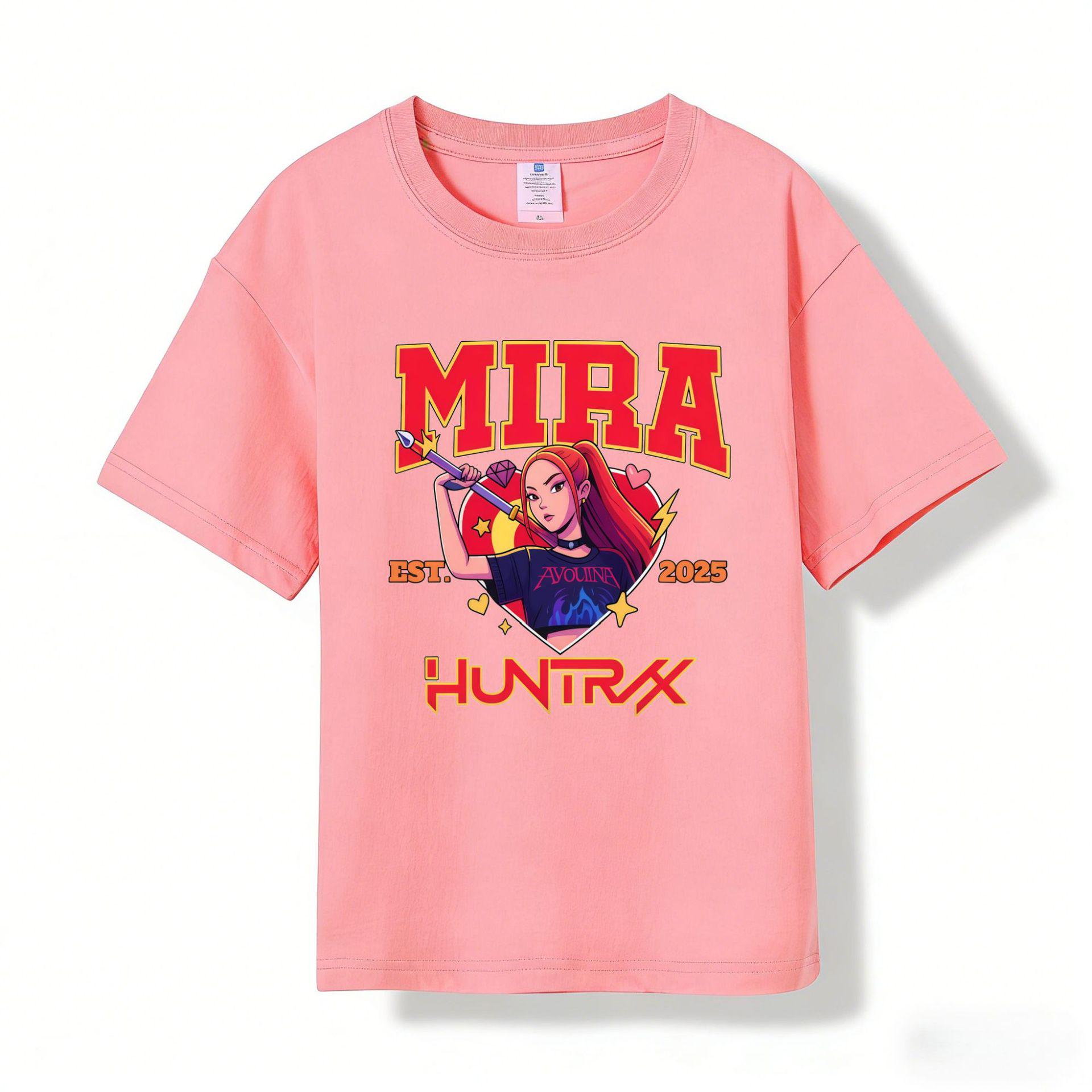 180g Pure Cotton Short Sleeve T-shirt with Cute Demon Slayer Corps Cartoon Print for Kids 160 cm