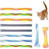 Andiker 10pcs Cat Tube Toy, 5.1inch Nylon Mesh Telescopic Folding Plastic Cat Spring Toy, Stylish Multi-Colored Cat Chew Toy, Interactive Cat Toys