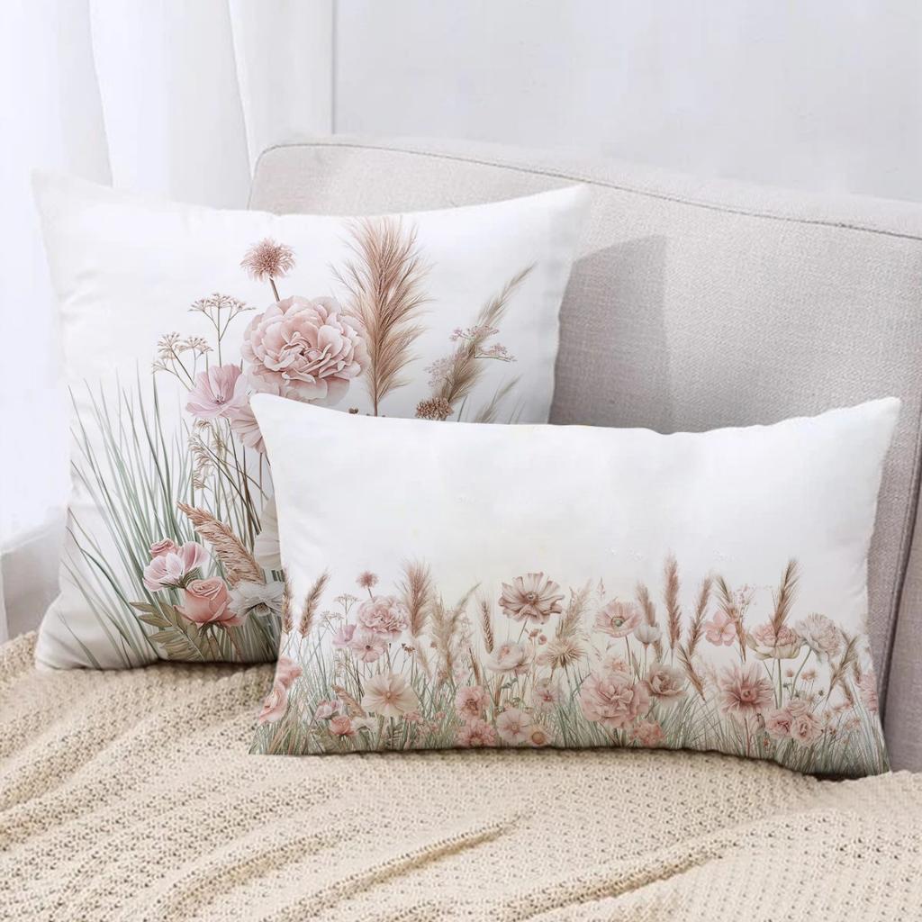New Spring Flower Pillowcase Simple Small and Fresh Light Luxury Home Living Room Sofa Cushion Pillowcase