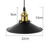 ZEKOO Taklampa, Krokmonterad Takbelysning, Taklampa, Lampskärm, Hängande Lampa, Matsalsbelysning, Justerbar Sladd, Stål, Svart, 22cm