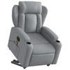 Vidaxl Lift and Massage Armchair, Reclining, Light Gray, Fabric