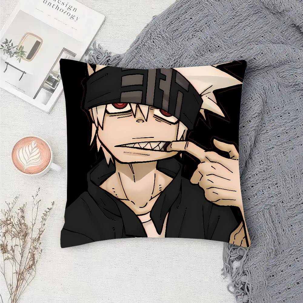 

S-Soul E-Eater Animation Pillow Case Fashion Square Pillowcase Bedroom Sofa Room Ins Decoration Leisure 12x12Inch