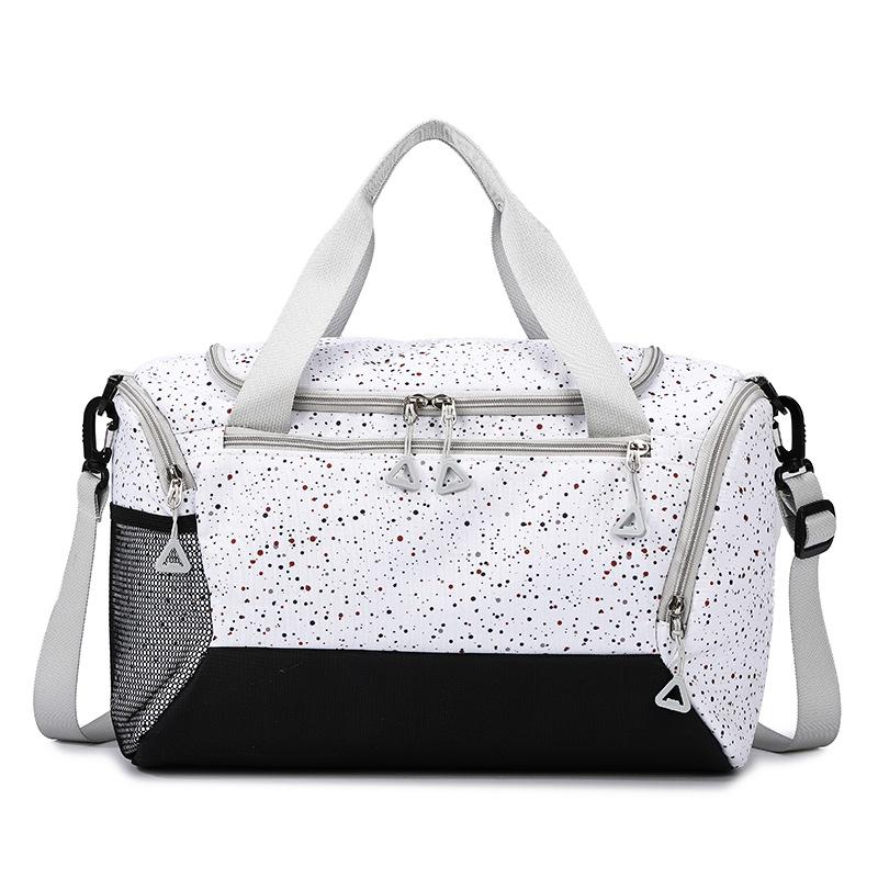 

Women s Sport Duffel Bag Large Capacity Gym Tote with Mesh Pocket and Multiple Zippers серый