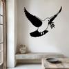 Elegant Peace Dove Metal Wall Art, Rust Resistant Iron Sculpture with Branch, Indoor Outdoor Home Decor, Christmas Gift, Wall Mounted 1pc