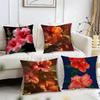 Hibiscus Rosa - Sinensis Cushion Cover Reversible Plush Pillow Cover – For Car, Sofa, Bedroom, Perfect As a Gift.
