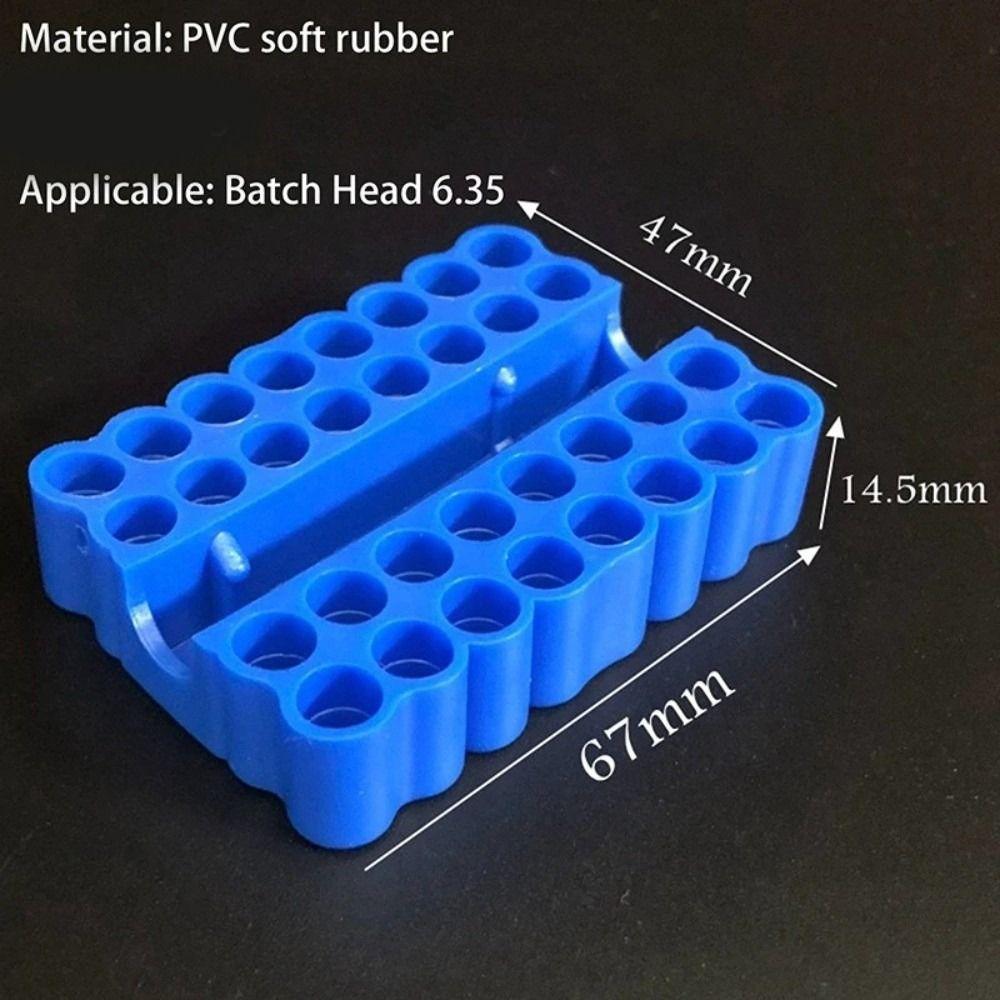 High Elasticity Bit Holder PVC Screwdriver Drill Bit Organizer Hex Shank Organizer  6.35MM Shank