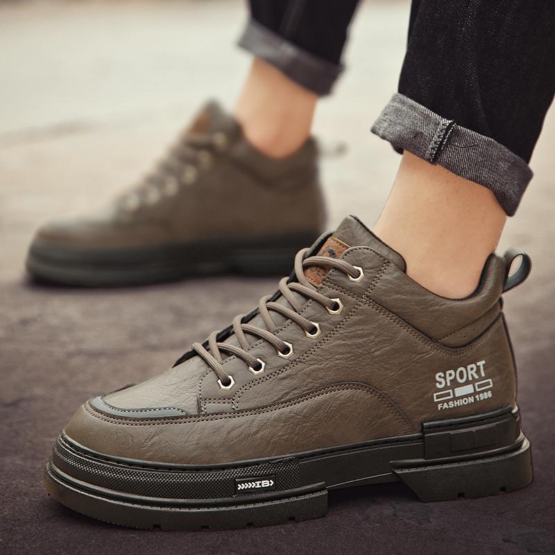 Nuovi stivali Martin alti da uomo alla moda autunno e inverno per studenti maschi e ragazzi, scarpe da lavoro con suola morbida, protezione del lavoro, sneakers Martin