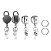 2 Pack Stainless Steel Retractable Keychain Holders Stretchable Work Lanyard with Secure Belt Attachment Daily Use