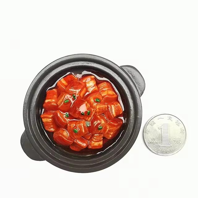 Simulated Food Fridge Magnets Resin Painted Magnet Noodles Ribs  Pot Cute Magnets for Refrigerator Retro Magnetic Handicrafts