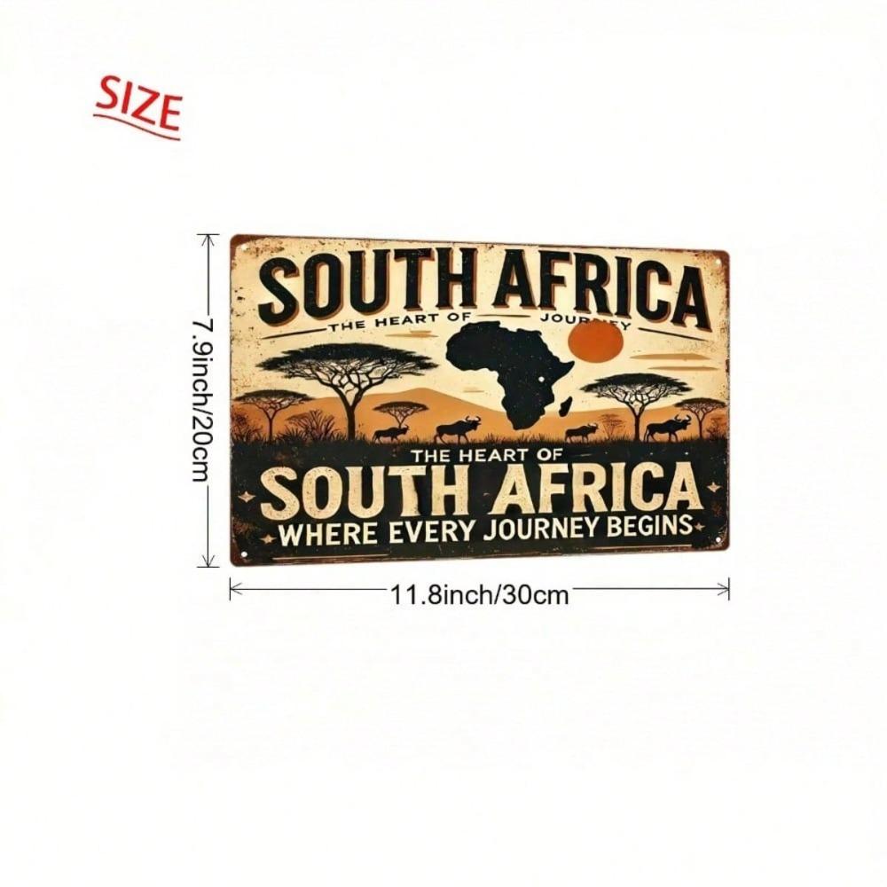 Vintage Easter 8x12 Tin Sign, South African Landscape, Flat Reusable Metal Wall Art for Farmhouse
