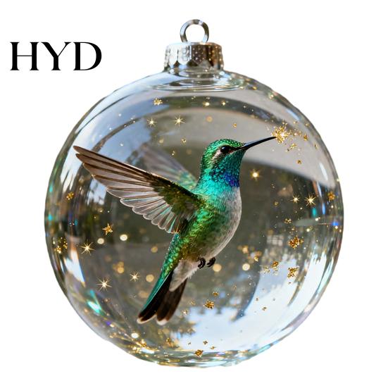Handmade Glass Christmas Decorations Bird Acrylic Ornaments 2D Cardinals Animal Tree Elegant Decor Handcrafted Holiday Hanging for Home 3D Balls