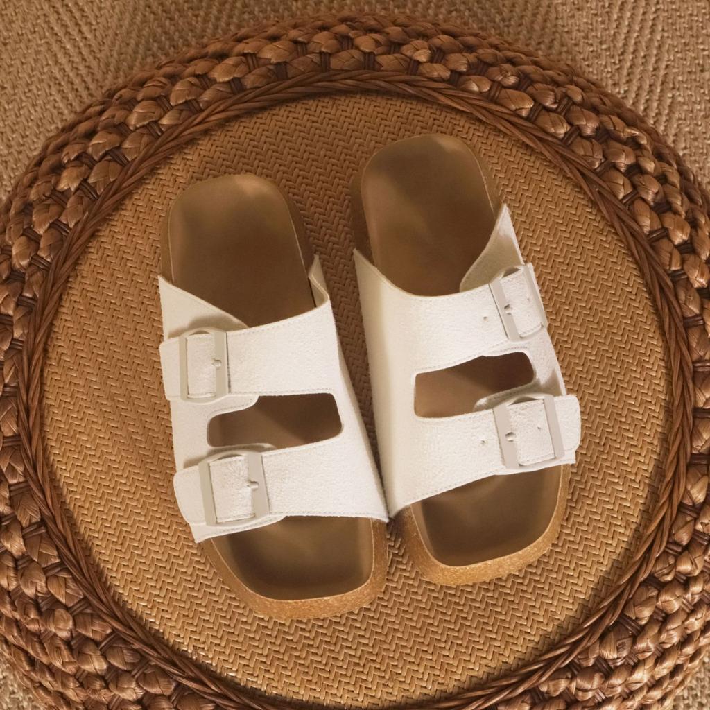 Grape mother slippers women's summer wear lazy one-pedal casual shoes double-breasted beach slippers women's thick-soled sandals