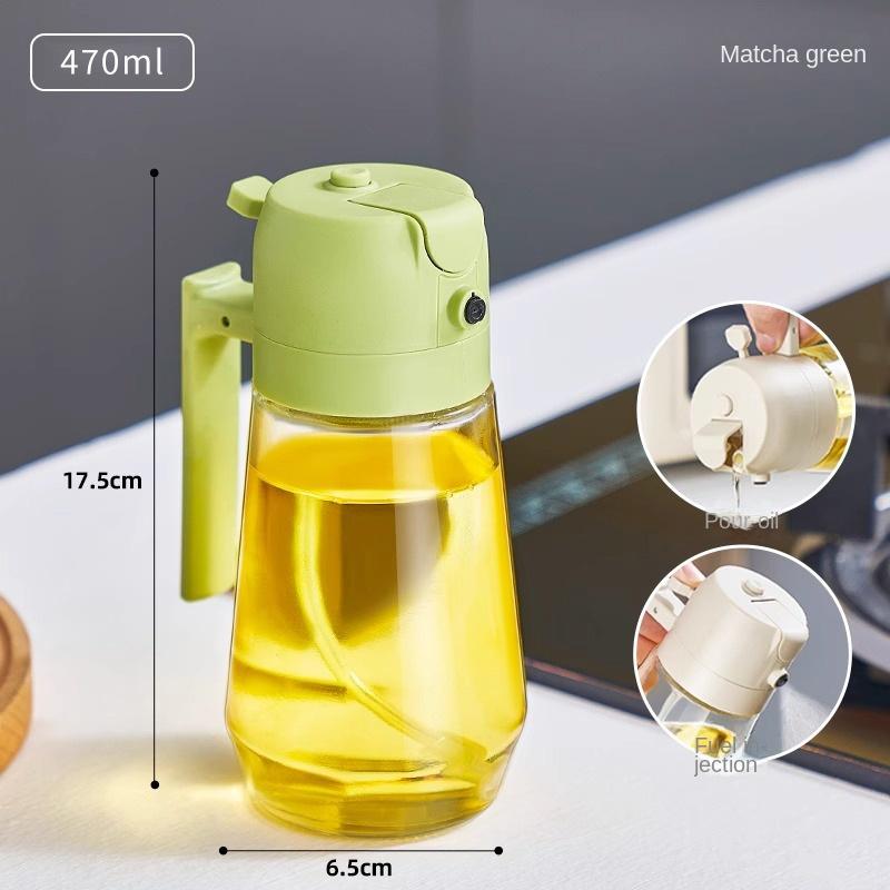 2 In 1 Spray for Olive Oil Spray Sprayer Dispenser Bottle Comfortable Handle Design for Barbecue Air Frying Pan Oven Camping