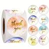500pcs Colorful Round Thank You Sticker Seal Label Paper Roll Packaging Decoration Handmade Thank You Sticker