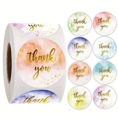500pcs Colorful Round Thank You Sticker Seal Label Paper Roll Packaging Decoration Handmade Thank You Sticker