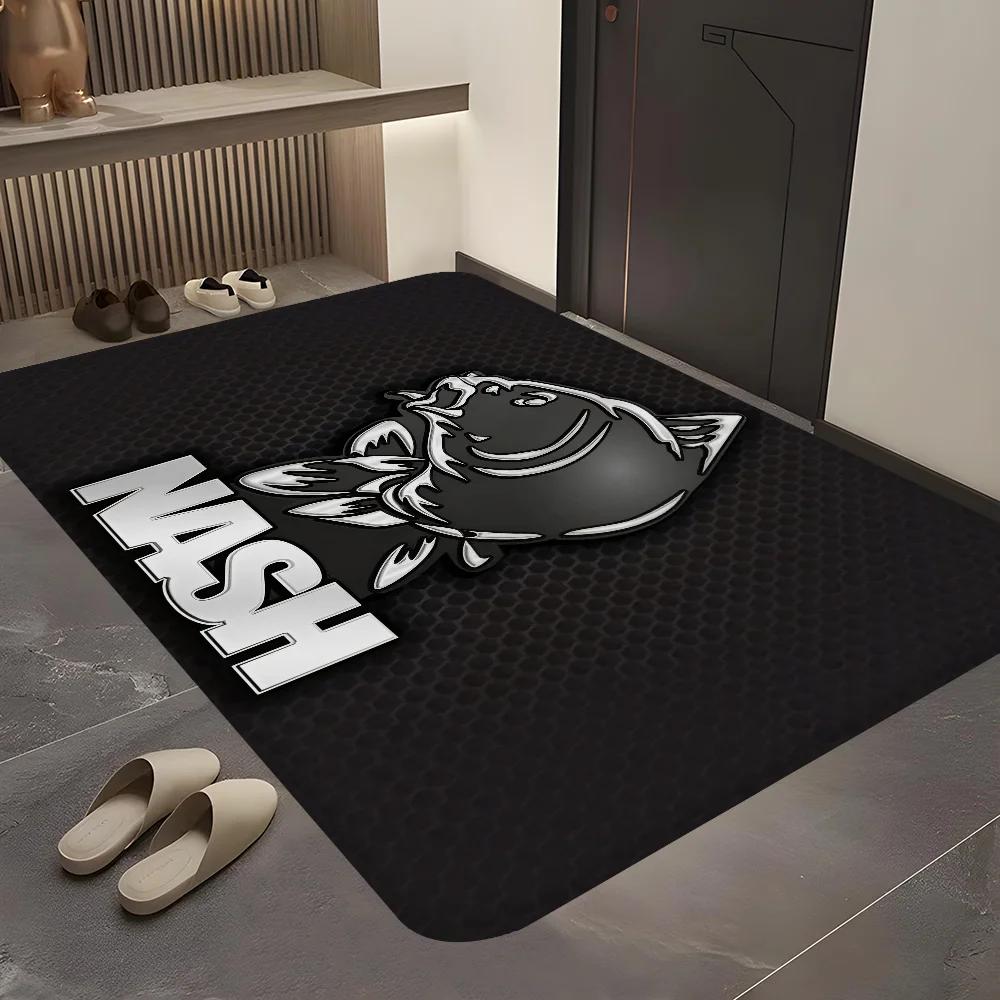 Nash Fishing Logo Floor Mat Bathroom Mat Kids Room Bedroom Decoration Balcony Anti-Slip Doormat Living Room Bedside Area Rugs