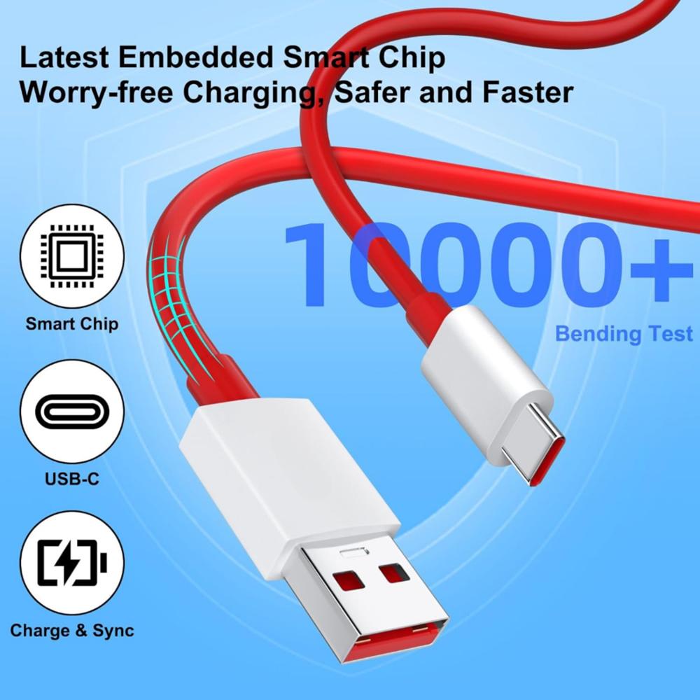 80W EU Superschnelles USB-Ladegerät für OnePlus 9 10 11 12 13 Nord CE 2 3 Lite N300 OPPO Realme 12 GT NEO 2 3 Typ C Warp Charge Kabel