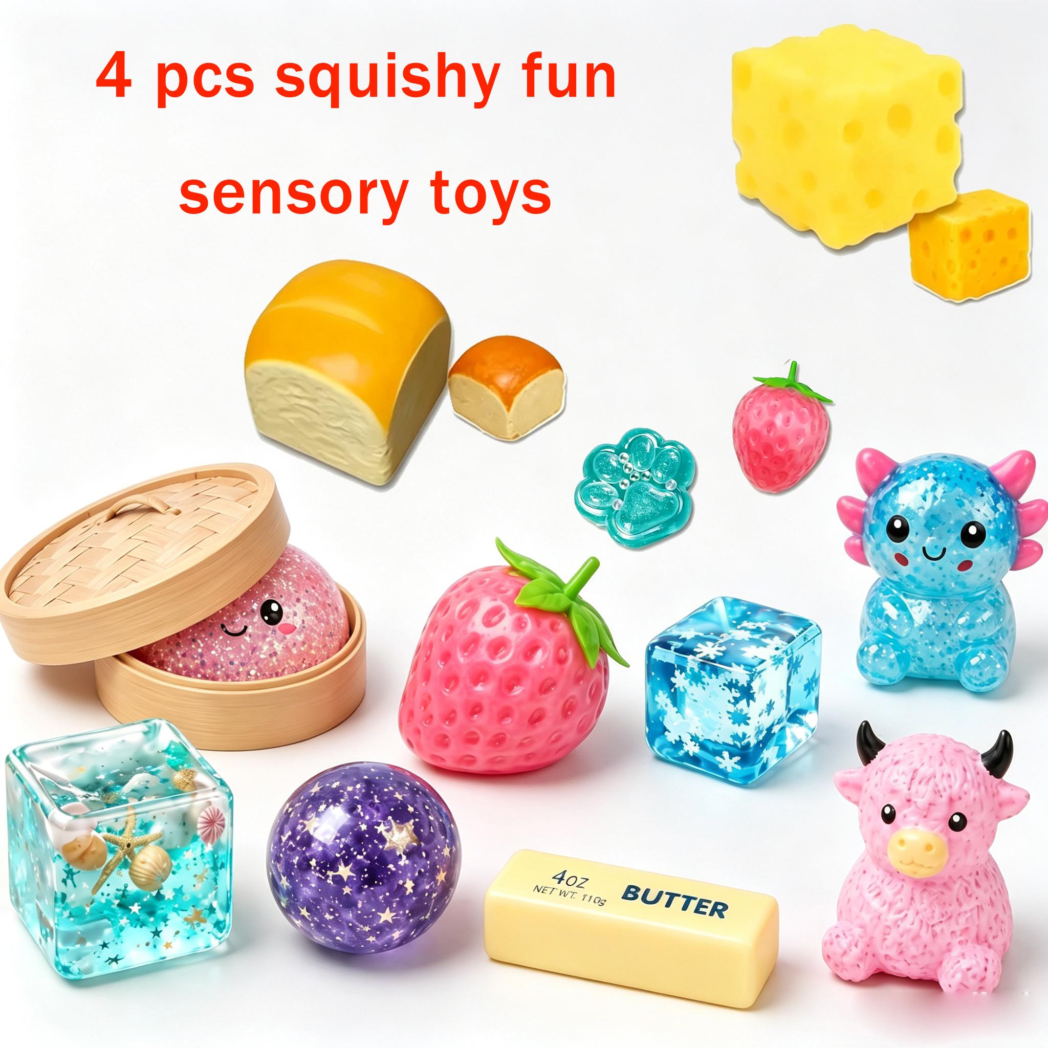 Willekeurige Kleur 8 stuks/Doos TPR Met Maltose Gevuld Squishy Speelgoed, Langzaam Rijzend Stressverlichtend Sensorisch Fidget Decompressie Blind Box Cadeau