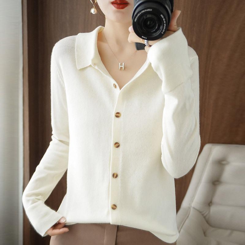 

DAFIFY Женская мода повседневная осень-зима однотонный принт длинный рукав поло воротник свитера M