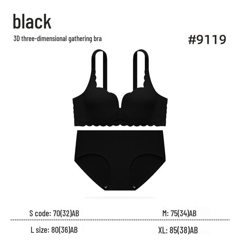 Seamless Push-Up Underwear Set: Enhances Small Chest, Comfortable, Breathable Support, with Palm Cup Design.