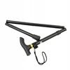 Folding walking stick, adjustable height, aluminum, black