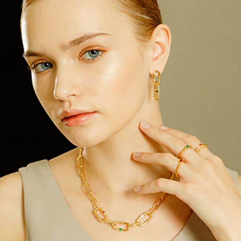 Ozel Silver925 Ellipse Two-line Open Ring PS019R