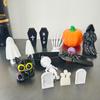 Halloween Ornament Set Stabile Halloween-Figuren Halloween-Set mit Sensenmann-Schädel-Figuren Sarg für Zuhause