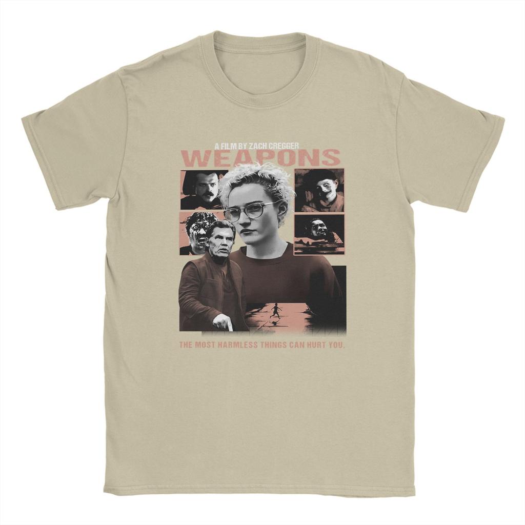 Men T-Shirt  Weapons Movie 2025 Vintage Cotton Tees Short Sleeve  T Shirt Crew Neck Clothing Summer
