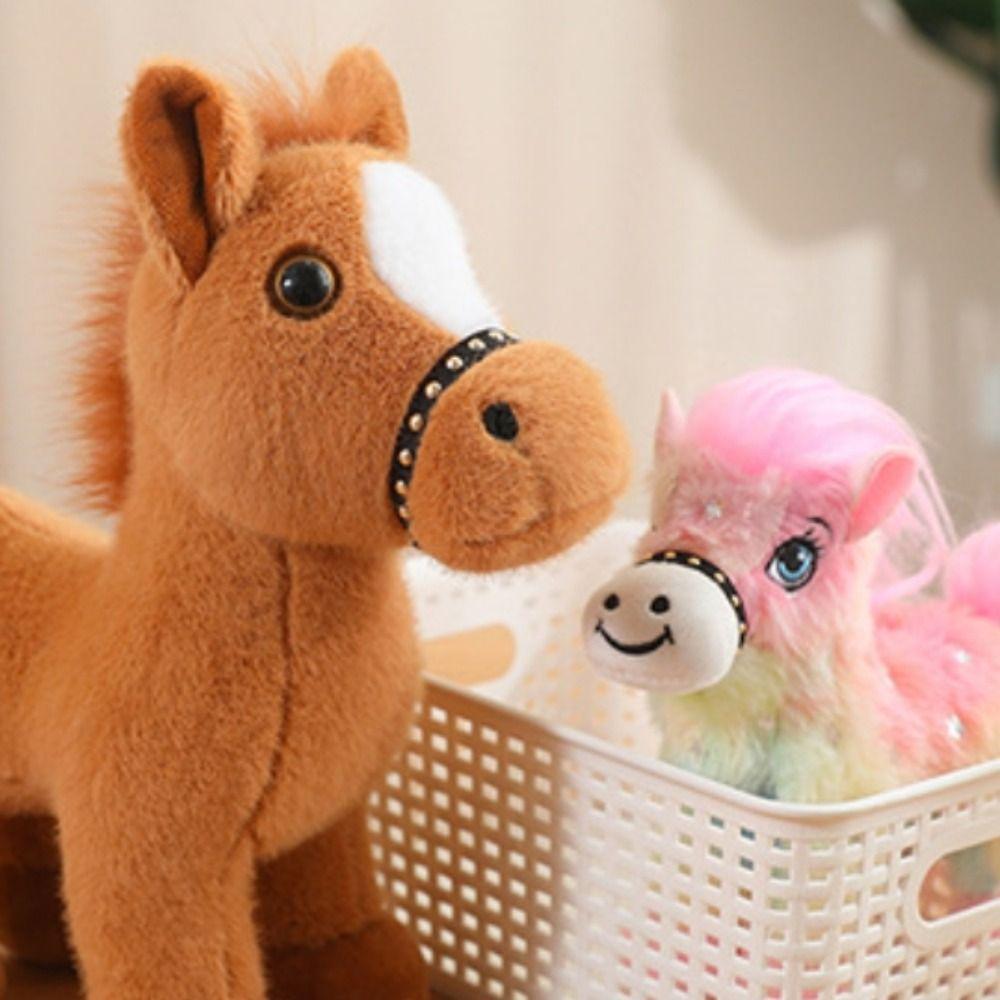 Long Mane Pony Plush Toys Simulation Cartoon Horse Stuffed Toy  Room Decoration