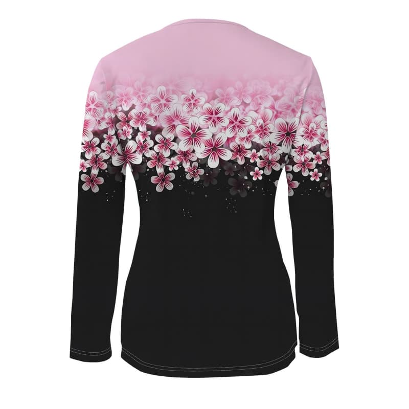 Camiseta de manga larga con cremallera y estampado creativo para mujer, transpirable, suave y cómoda, adecuada para uso casual durante todo el año.