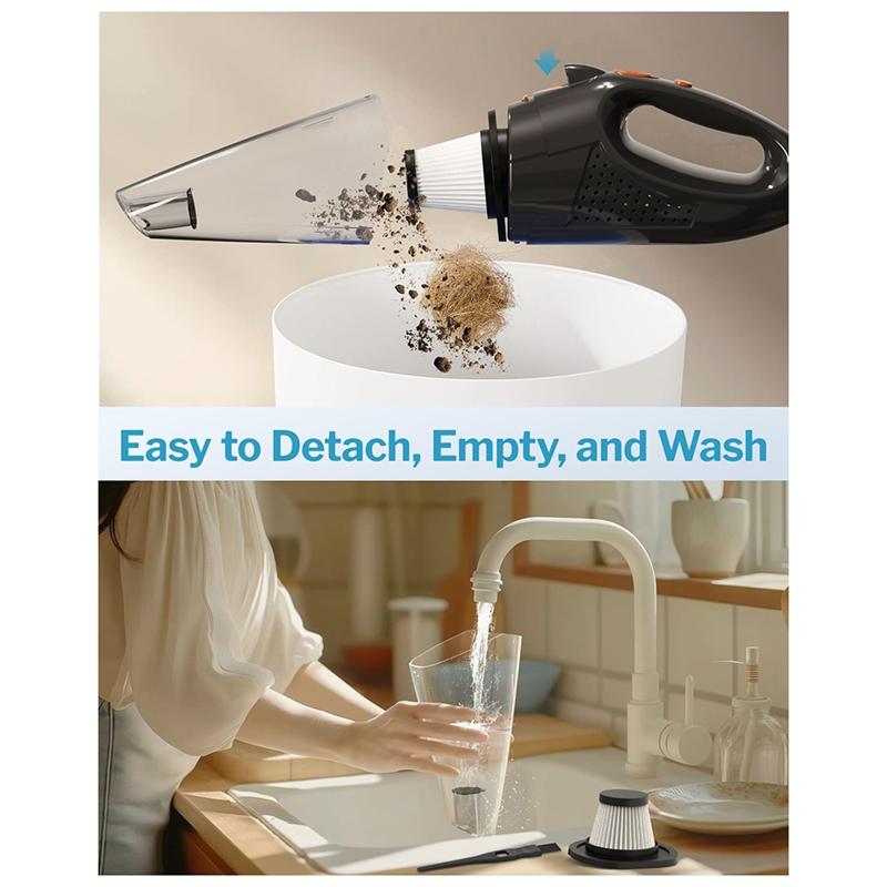 Y37A-Handheld Cordless Vacuum Cleaner - 12000PA Suction, LED Lights, Lightweight, Waterproof