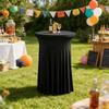 Solid Color Height Stretch Round Tablecloth Elastic Bar Table Cover Bar Counter Cover  Auditorium