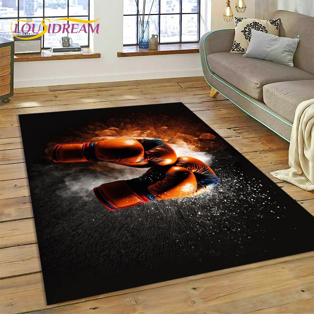 Boxing Gloves Boxer Fight Cartoon Rug Carpet for Living Room Bedroom Home Decor,Floor Mat Non-slip Decoration for Sofa Doormat
