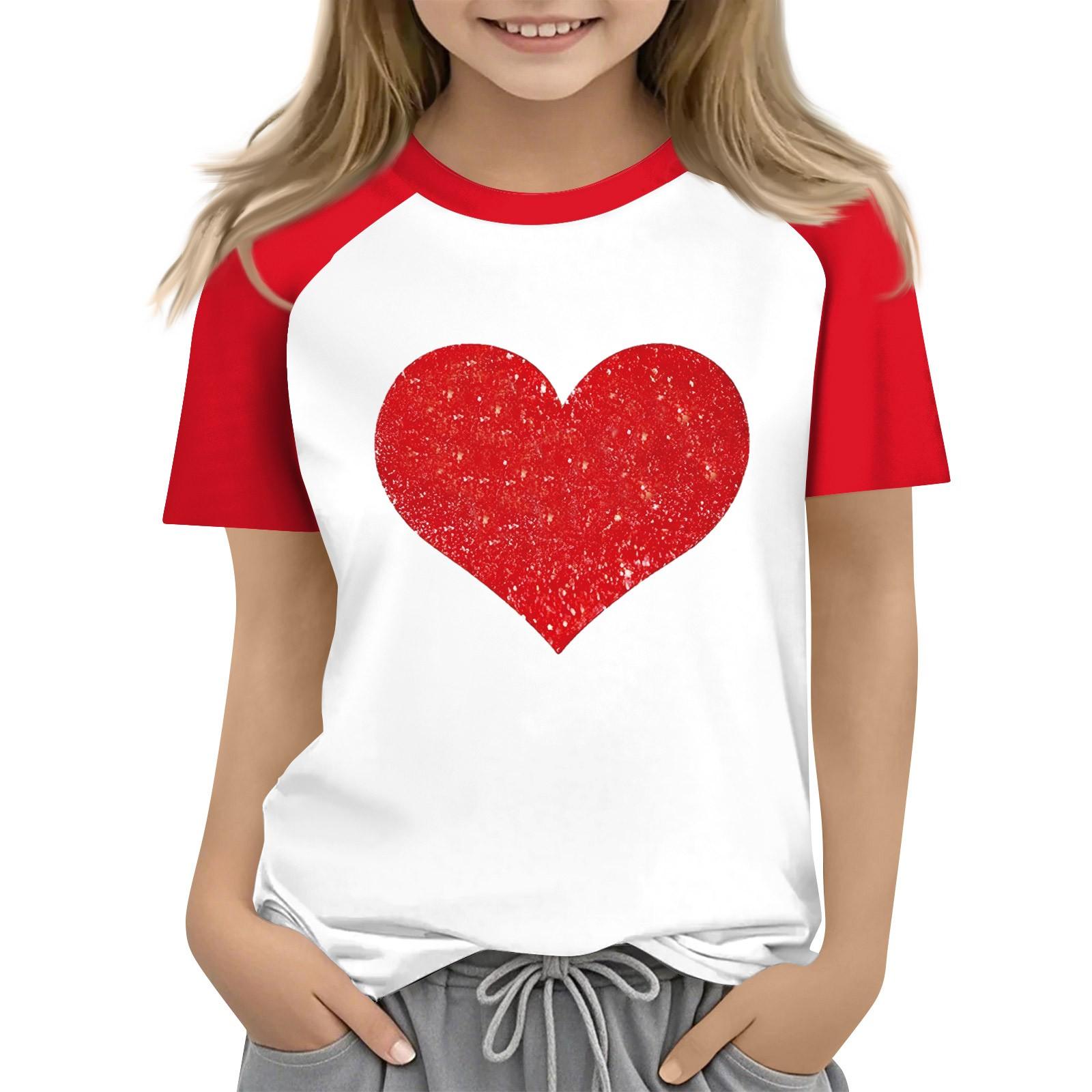 

Топы для девочек 4-16 лет с круглым вырезом и коротким рукавом, модные топы 150 красный