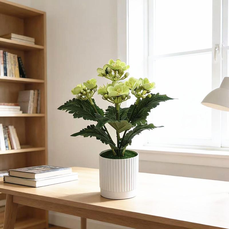Small Jasmine Flower Garden Pot With Plastic And Silk Material For Outdoor Decor And Photography Props