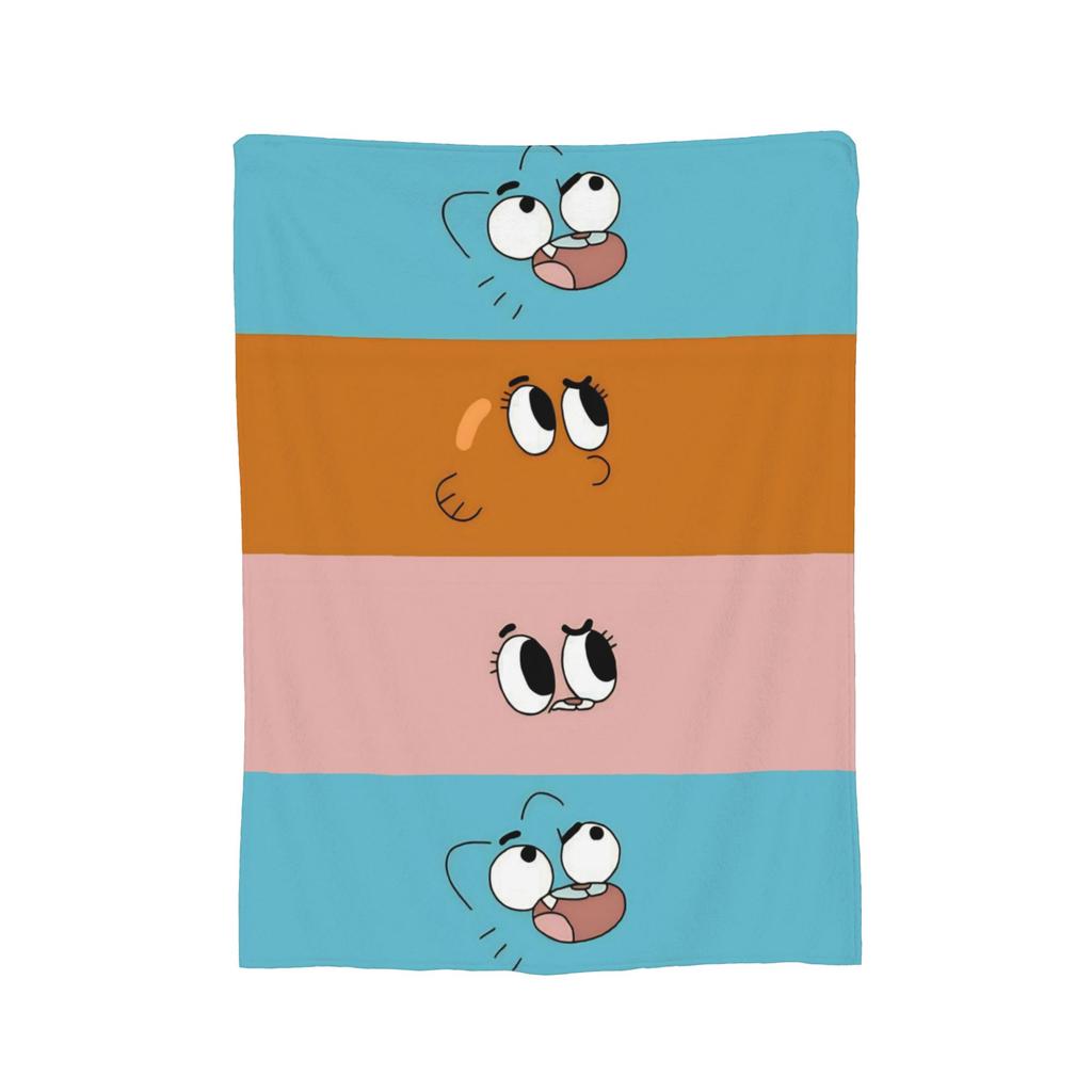 Gumballs Face Flannel Blanket Customized Throw Blanket for Home 150*125cm Plush Thin Quilt,