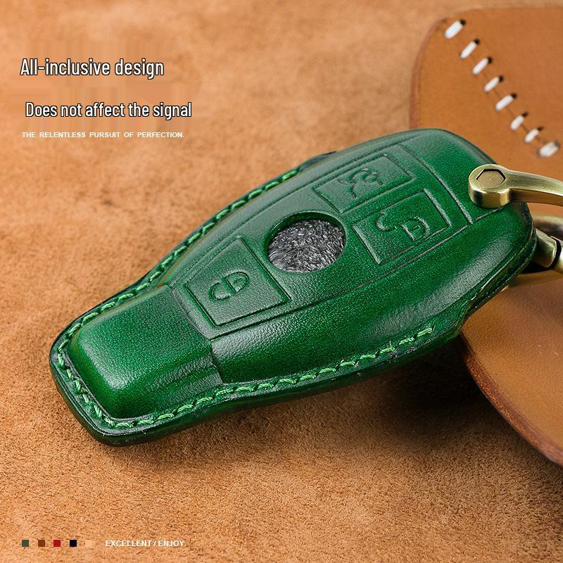 Genuine Leather Key Case for Mercedes-Benz LA200L, GLC300L, GLC260, B200, New E-Class.